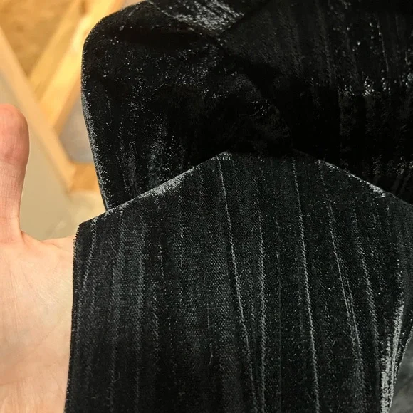 Zara Black Velvet Dress with rhinestone collar small - Picture 5 of 5